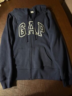 GAP Women’s Navy Blue Full-Zip Hoodie with Logo